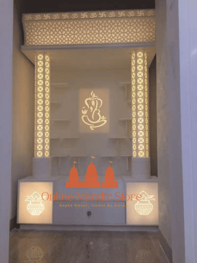 Ganesh Grace Full Corian Mandir with Backlight