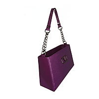 Violet Luxe Embossed Chain Shoulder Bag