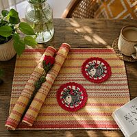 Madur Black Honey Comb Table Mats