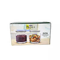 EVITA Smart Storage Glass Jars - Set of 2 for Kitchen Counter/Pantry