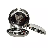 5.5 Inch Heavy Quality Stainless Steel Designer Halwa Snack Plate