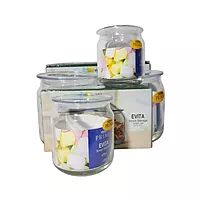 EVITA Smart Storage Glass Jars - Set of 2 for Kitchen Counter/Pantry