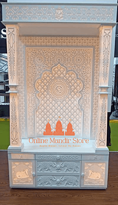Heavenly Glow Full Corian Mandir with Backlight Heavenly Glow Full Corian Mandir with Backlight