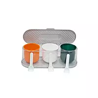 3 Grid Seasoning Spice Masala box with Spoon
