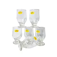 Set of 6 YERA PRIMA GALWAY ZEST Footed Glass Juice/Water