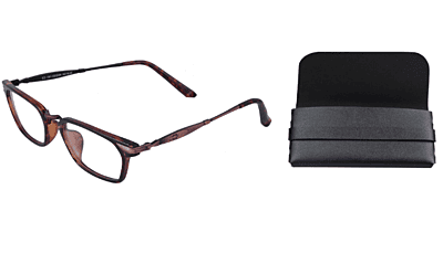 Soigné Unisex Large Rectangular Spectacle Frames.Multi Color - with Black Leather Pouch