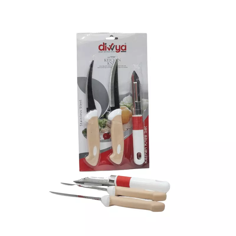 3 Pcs Premium Stainless Steel Knife And Peeler Set
