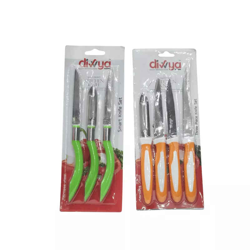 3 Pcs Stainless Steel Knife And Peeler Set