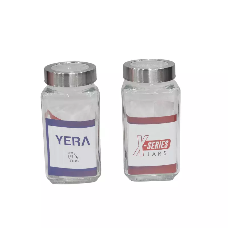1000ml Yera Transparent Jar Barni Storage Container with Silver Lid