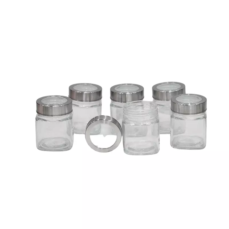 240ml Round Glass Jar with Steel Cap Set of 6