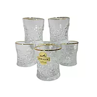 YAMASIN JAPAN Design Gold Edition Glass Tumblers (Set of 6)