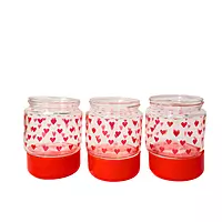 Cute Heart Design  Containers for Spices, Crafts, or Favors 3pc