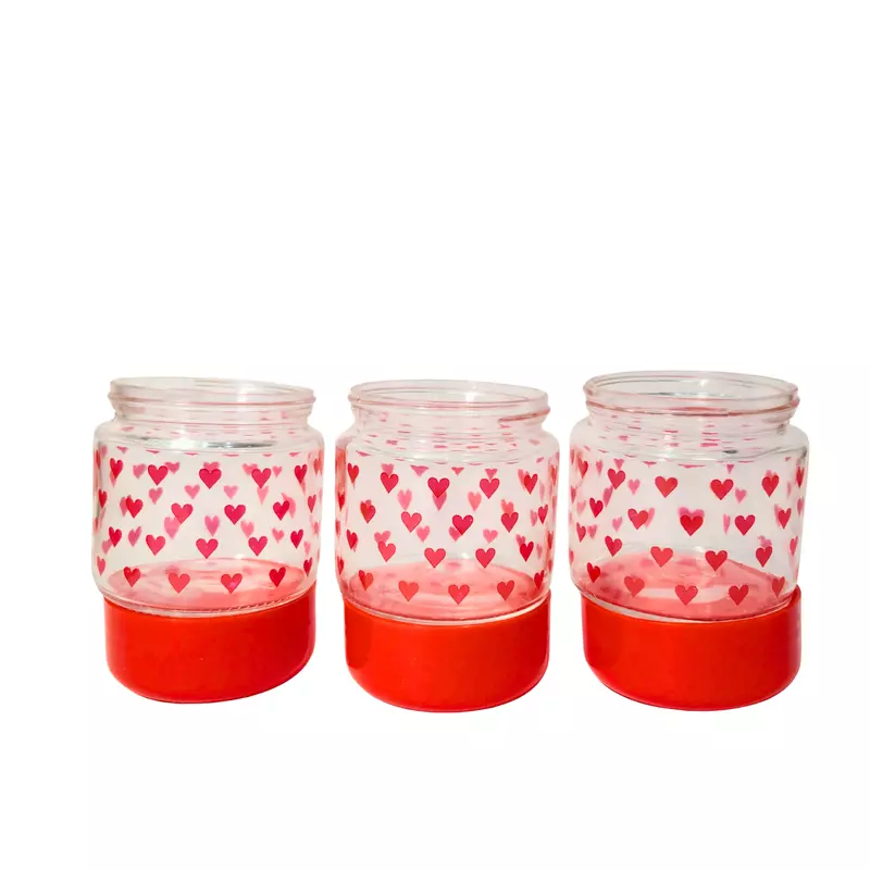 Cute Heart Design  Containers for Spices, Crafts, or Favors 3pc
