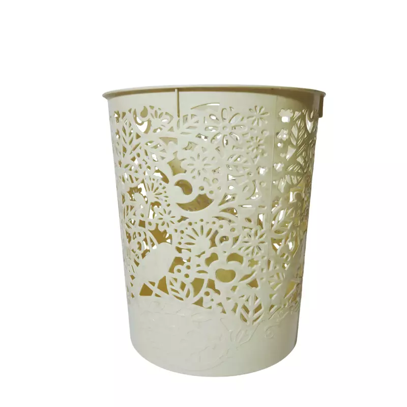 Plastic Waste Bin / Dustbin with Lace Cutout Design