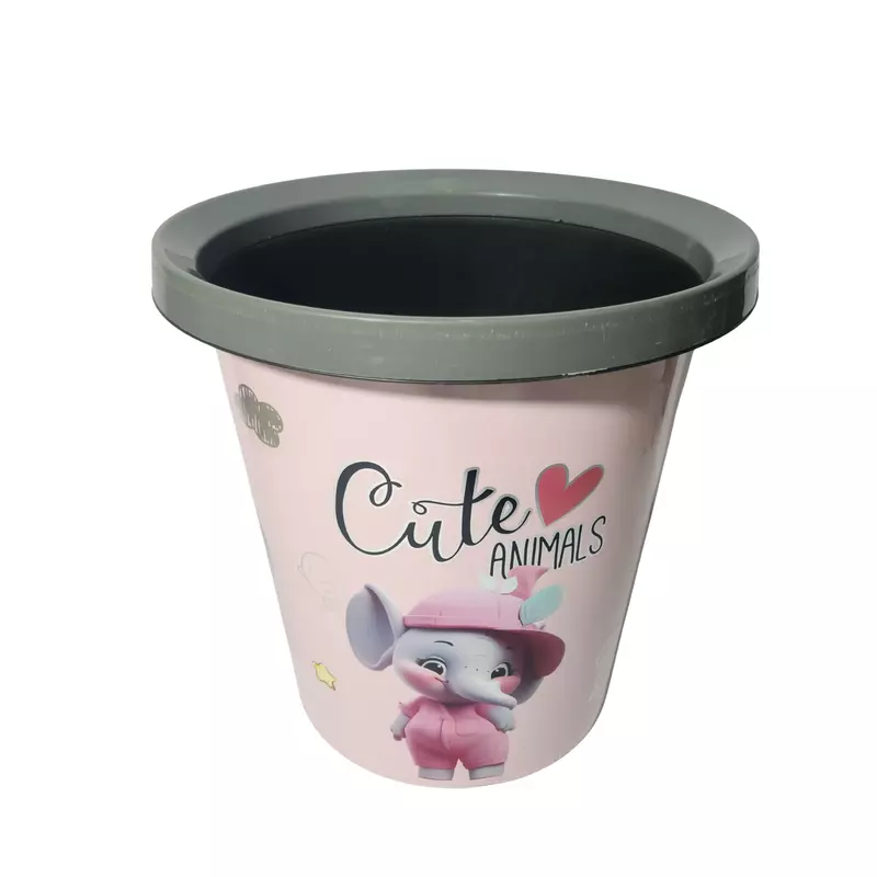 Kids' Decorative Elephant Character Round Storage Container/Dustbin