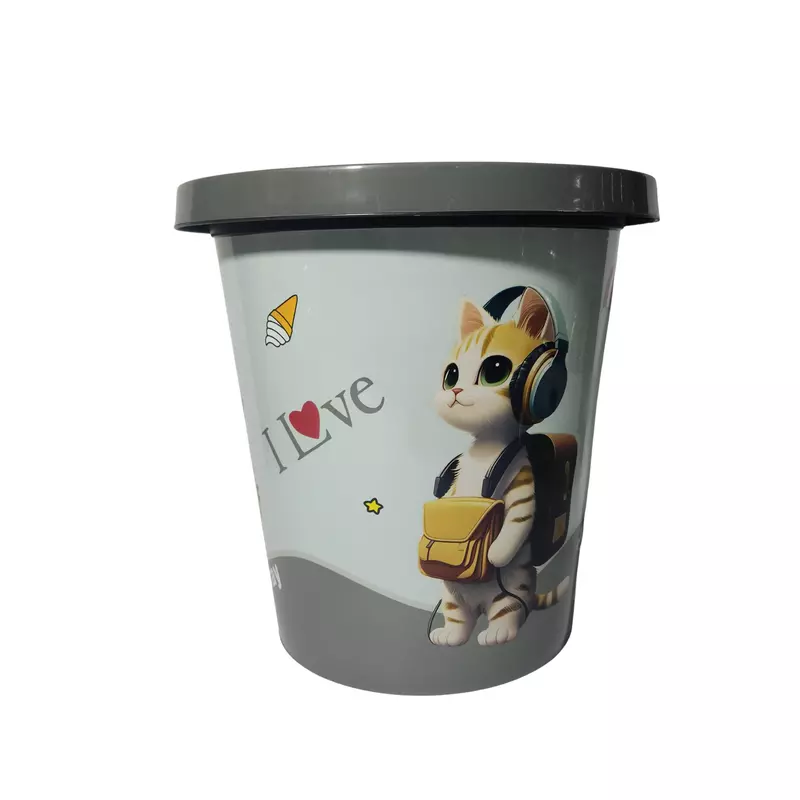 "Children's Storage Container with Cute Kitty Print