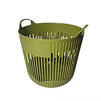 Round Clothes Basket with Vertical Slits