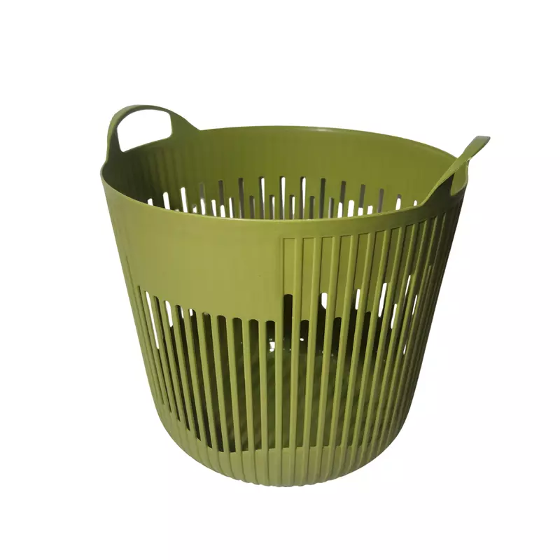 Round Clothes Basket with Vertical Slits