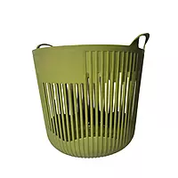 Round Clothes Basket with Vertical Slits