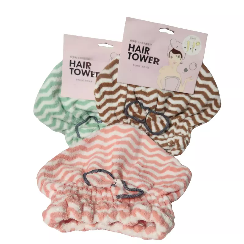 Hair Drying Cap with Button Loop Closure