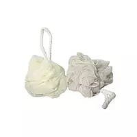 Set of 2 Mesh Bath Poufs / Loofahs with Hanging Rope