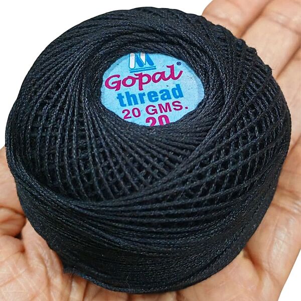 Gopal Mercer Cotton  No.20- Black