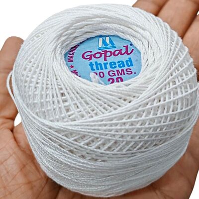 Gopal Mercer Cotton  No.20- White