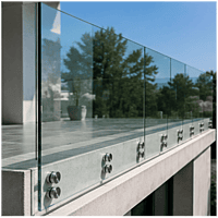 Button Fixed Glass Railing