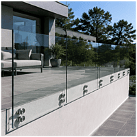 Button Fixed Glass Railing