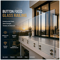 Button Fixed Glass Railing