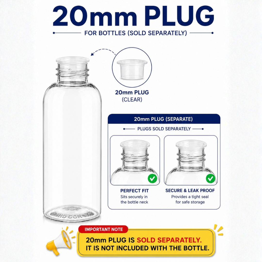 100ml AVON PET Bottle CLEAR - 20mm Neck