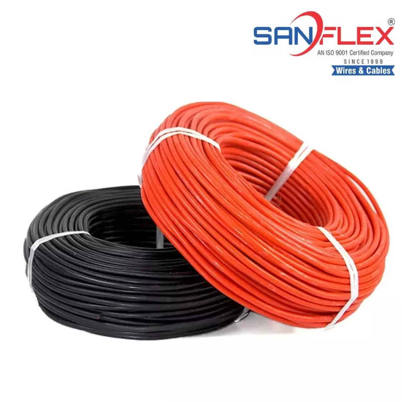 6mm² DC Cable Set (Red & Black)Tinned Copper | 1.5kV PV [Sanflex]