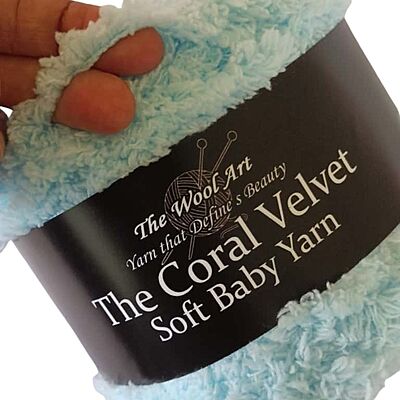 Coral Velvet Soft Baby Yarn 108 Lite Blue Coral Velvet Soft Baby Yarn 108 Lite Blue