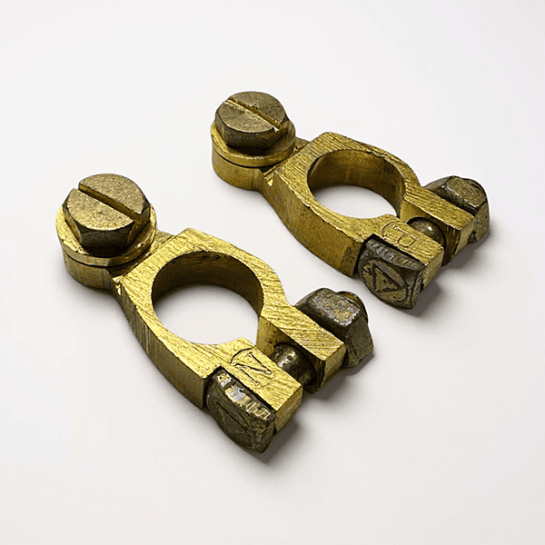 Brass Battery Terminal Connectors – Top Post Clamp Set (Pair) -ve & +ve