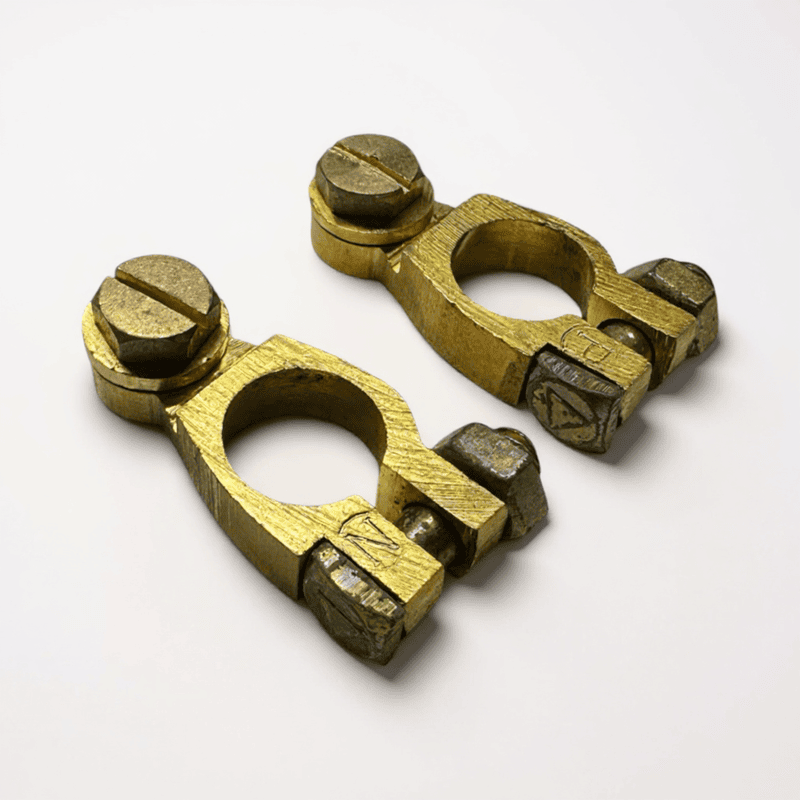 Brass Battery Terminal Connectors – Top Post Clamp Set (Pair) -ve & +ve