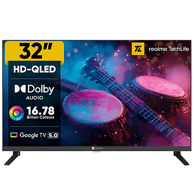realme TechLife 80 cm (32 inch) QLED HD Ready Smart Google TV 2025 Edition