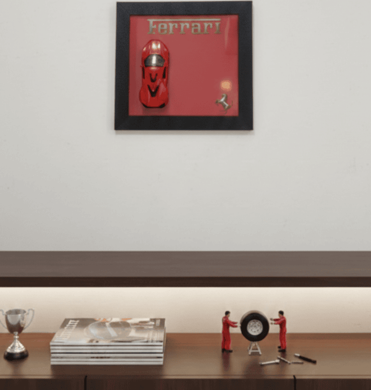 3D Car Frame Wall Art | Wooden Frame with Removable Die-Cast Cars