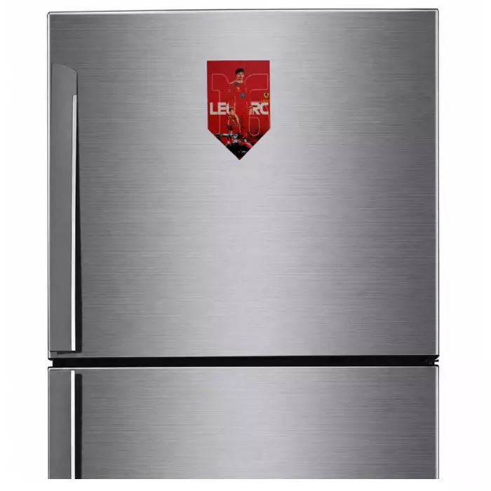 red, Formula 1-themed fridge magnet