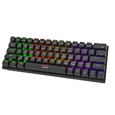 Intex Caliber Pro Keyboard RGB LED light Mechanical blue switch IT-WLKB011 Wireless Standard Gaming Keyboard Compatible with Desktop, Laptop, Mac Caliber Pro (Black) Intex Caliber Pro Keyboard RGB LED light Mechanical blue switch IT-WLKB011 Wireless Standard Gaming Keyboard Compatible with Desktop, Laptop, Mac Caliber Pro (Black)