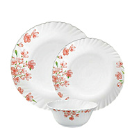 LAOPALA Pack of 33 Opalware Diva Classique Aster pink 100% Hygienic & Dishwasher safe Dinner Set