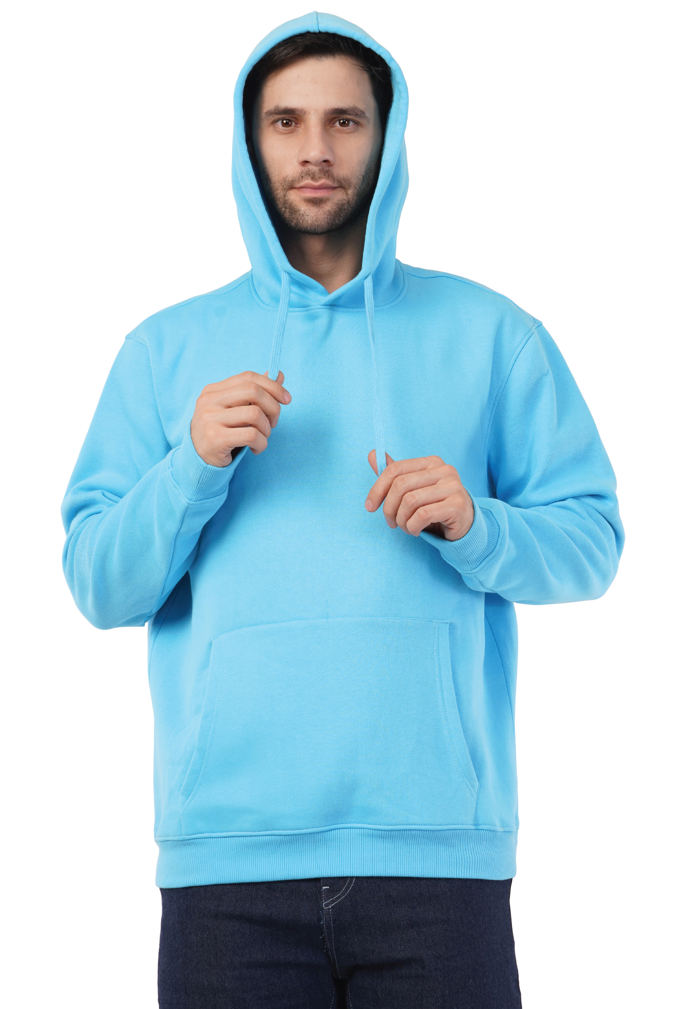 MALE HOODED SWEATSHIRT BLUE