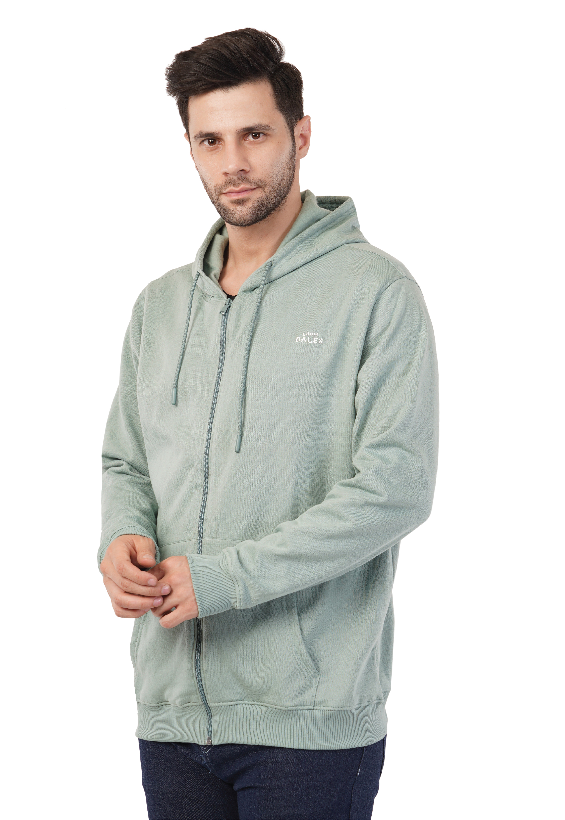 MALE HOODED SWEATSHIRT PASTEL GREEN