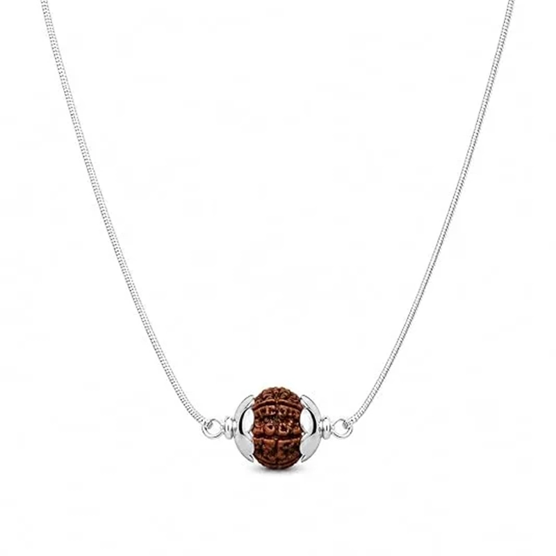 925 Sterling Silver Rudraksha Pendant with Snake Chain – Daily Wear Necklace