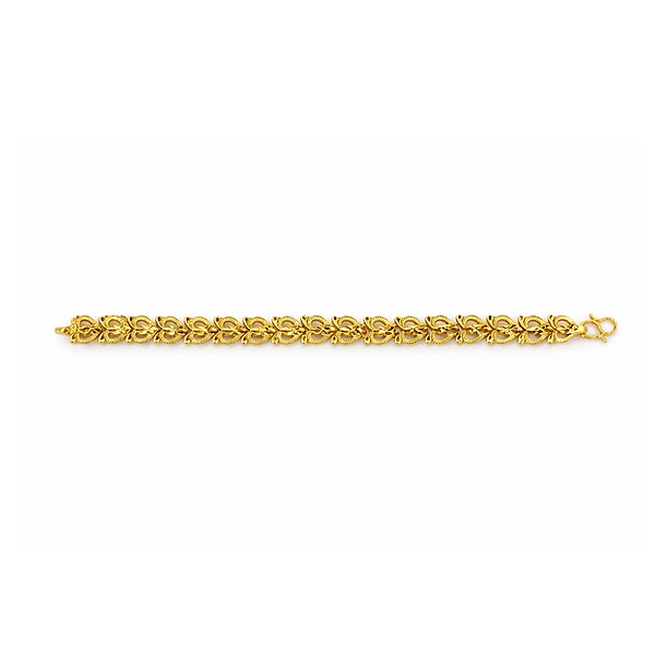 Impon Gold Plated Heart Link Bracelet for Women | Elegant Love Design Gold Finish Hand Chain | Stylish Daily Wear Jewelry