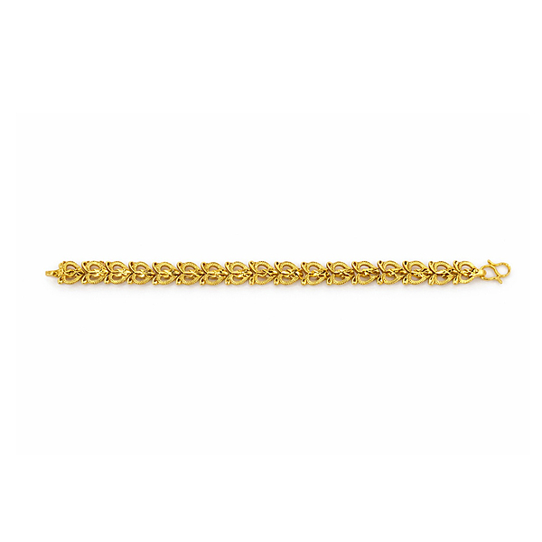 Impon Gold Plated Heart Link Bracelet for Women | Elegant Love Design Gold Finish Hand Chain | Stylish Daily Wear Jewelry