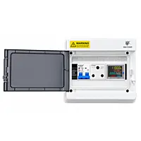 9-Way EV Charger MCB Box | 3-Pin 6A Socket, Sibass 32A 2-Pole AC MCB & Digital Energy Meter