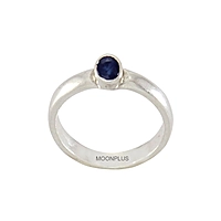 Pure silver blue sapphire stone ring