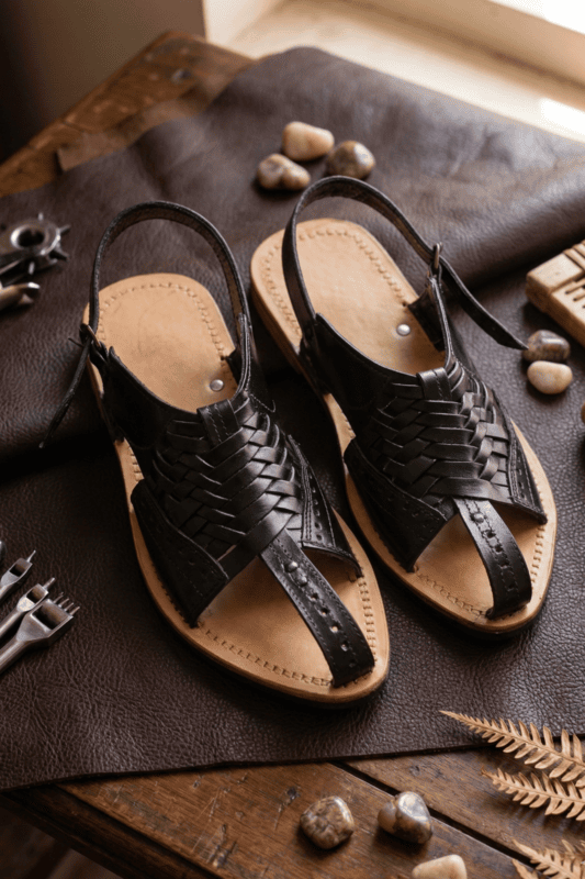 Chamba Origins — The Braided Black Men's Hand-Stitched Leather Chappal