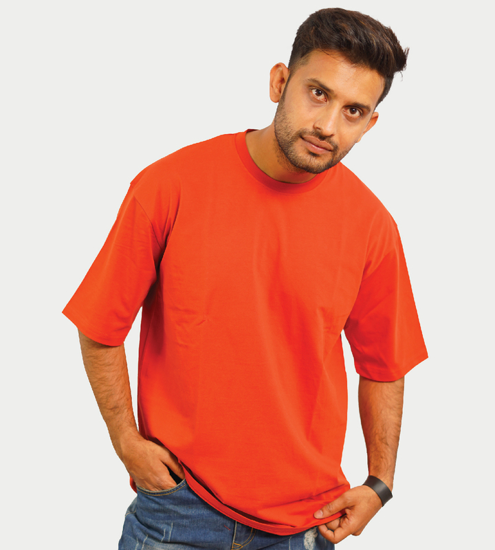 MALE LOOSE FIT T-SHIRT BRICK COLOR MALE LOOSE FIT T-SHIRT BRICK COLOR