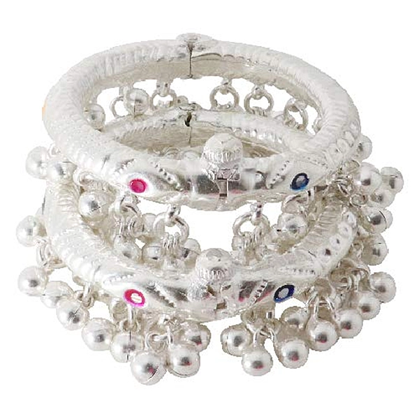 Sterling Silver Baby Anklets (Payal) 6 Inch Traditional